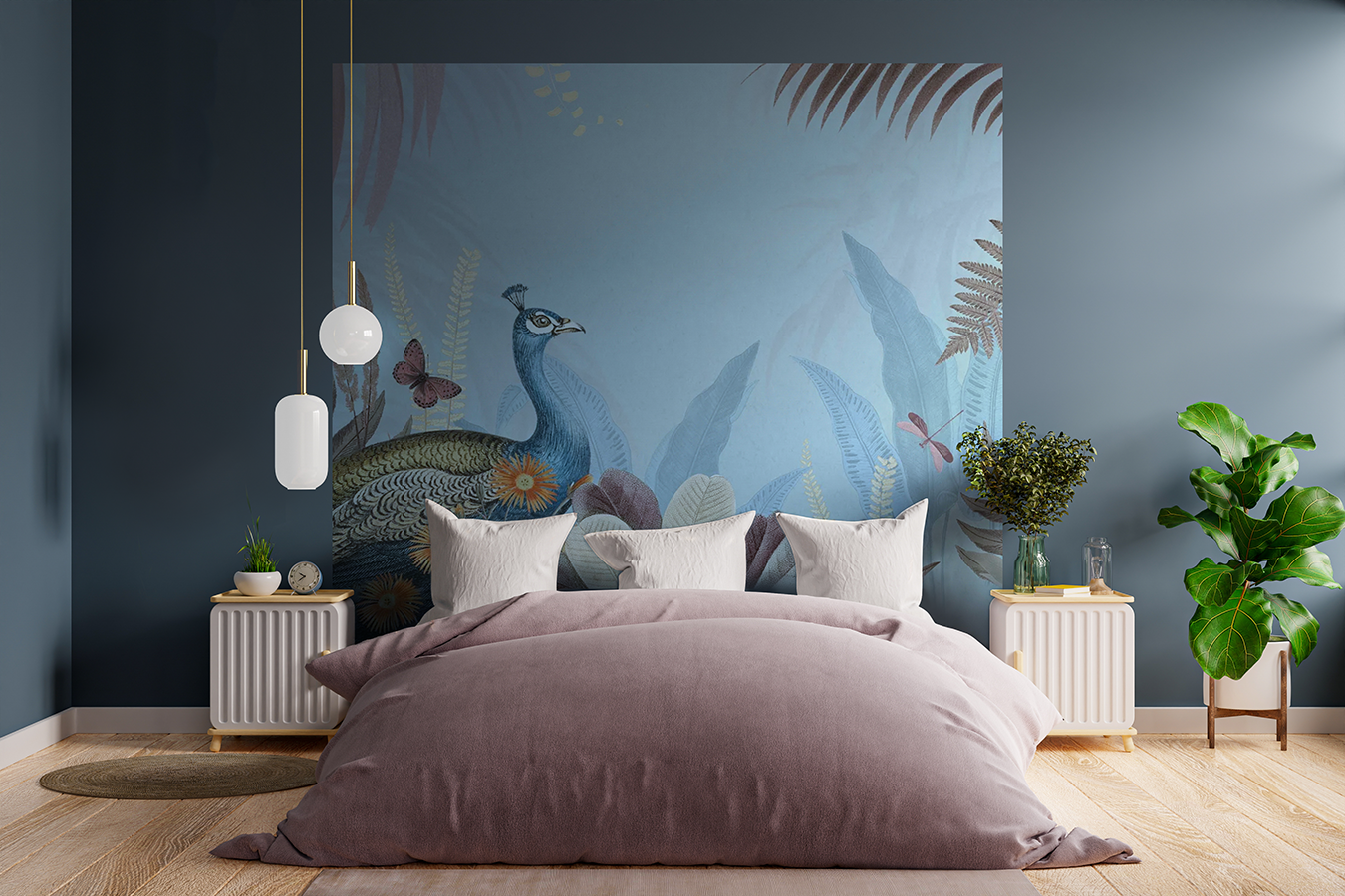 tete de lit papier peint